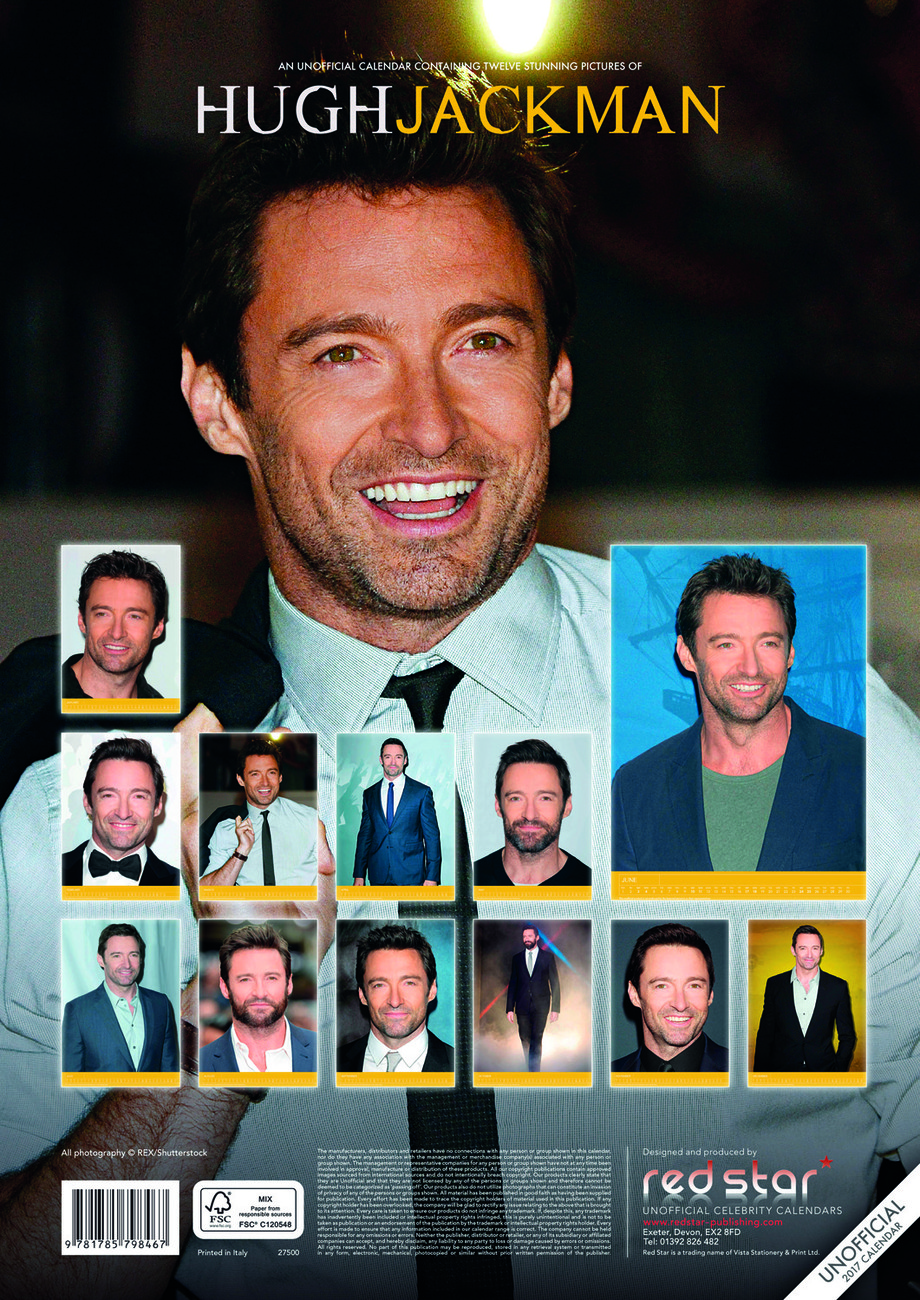 Hugh Jackman Wall Calendars 2017 Buy at UKposters