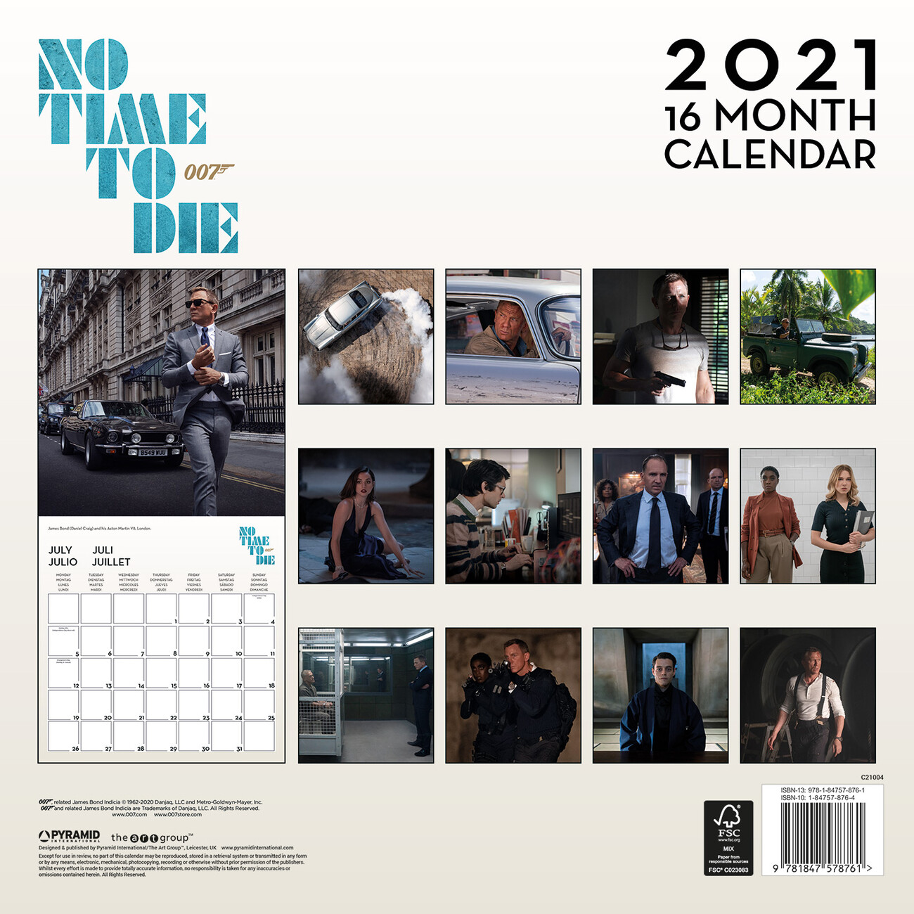 James Bond No Time to Die Wall Calendars 2021 Buy at Europosters
