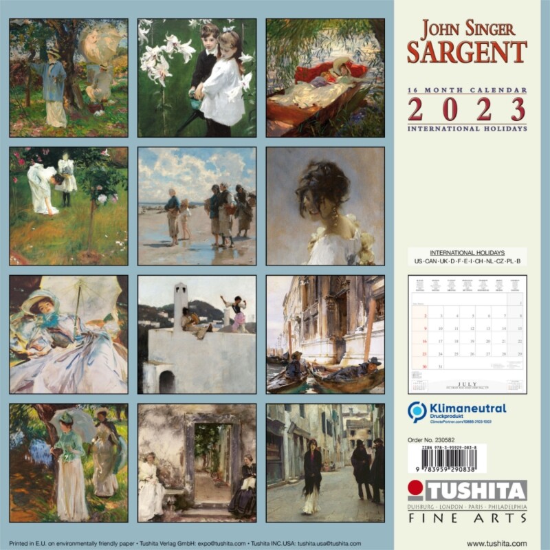 John Singer Sargent Wall Calendars 2024 Buy at UKposters