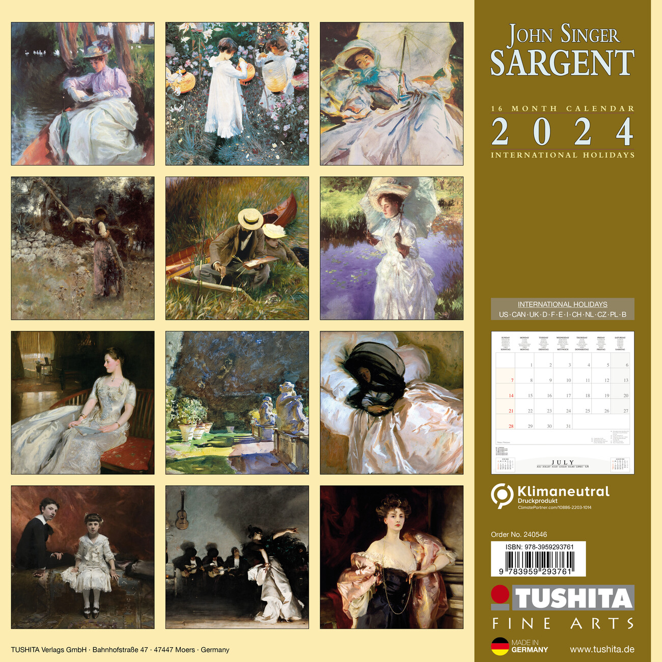 John Singer Sargent Wall Calendars 2024 Buy at Europosters