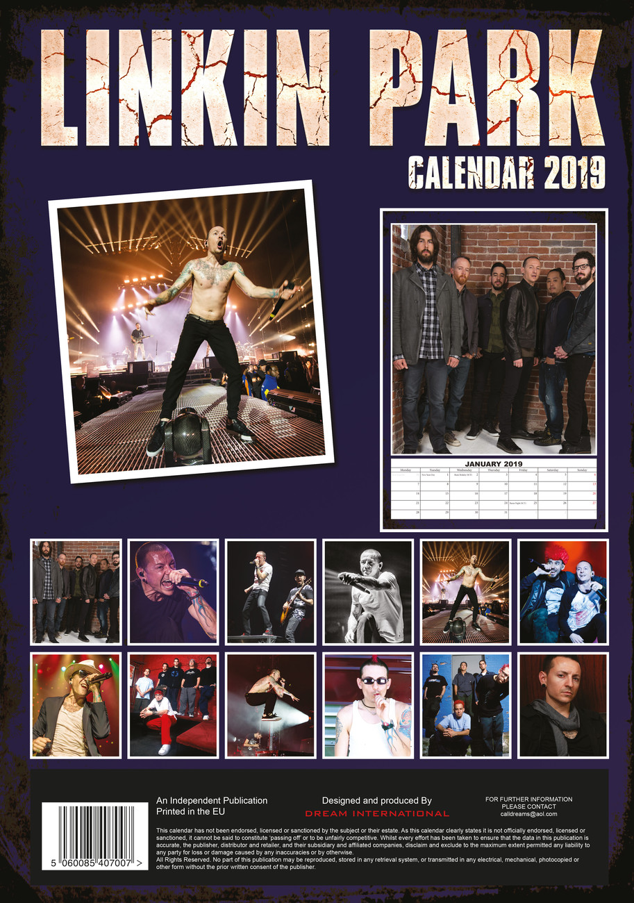 Linkin Park Wall Calendars 2019 Buy at UKposters