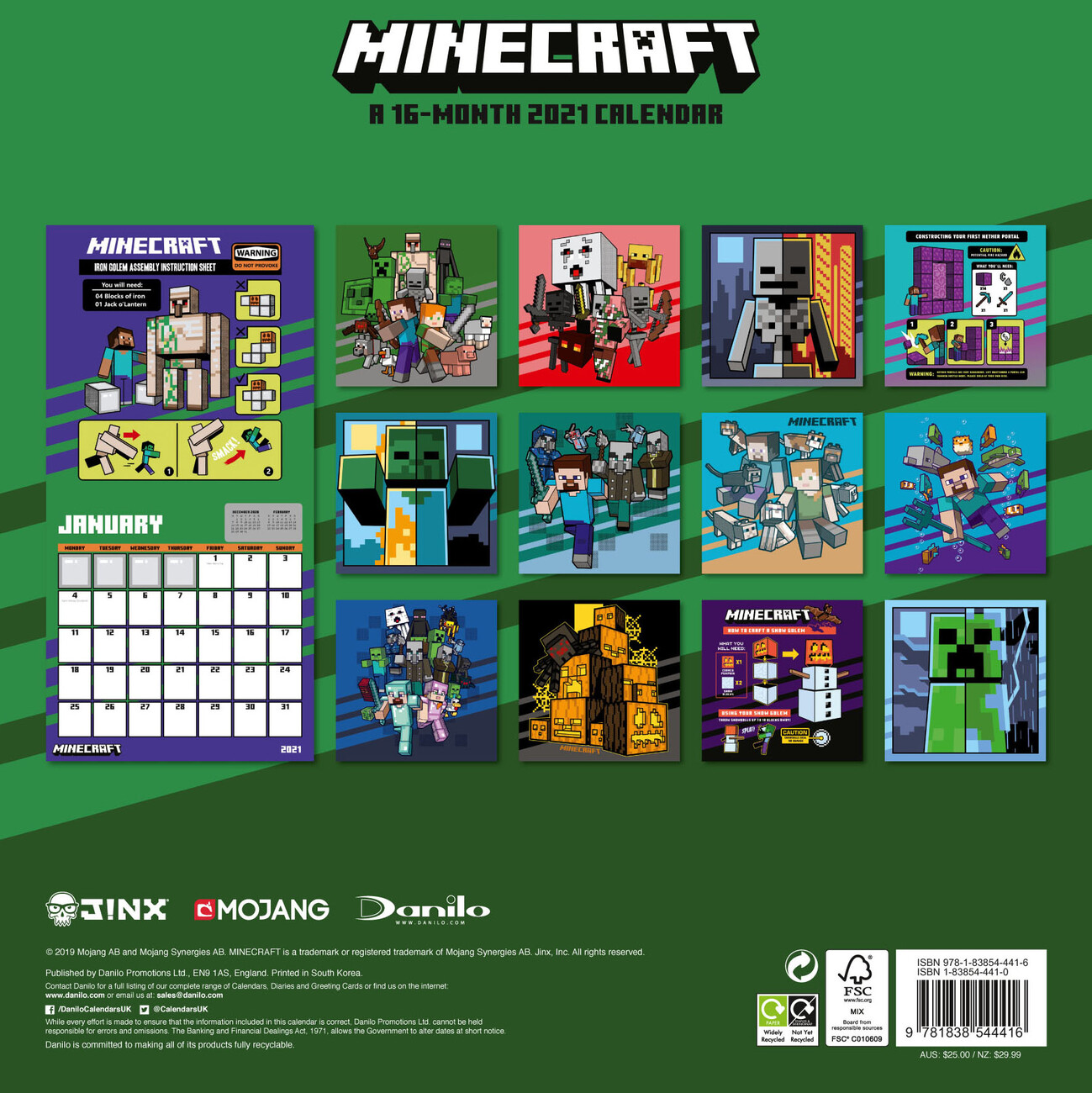 Minecraft 2025 Wall Calendar Dita Myrtle