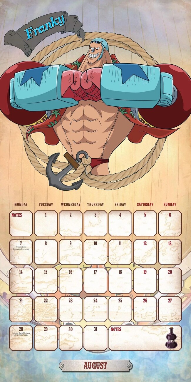 One Piece Anime Wall Calendar 2024 Countdown Printfree Calendar 2024