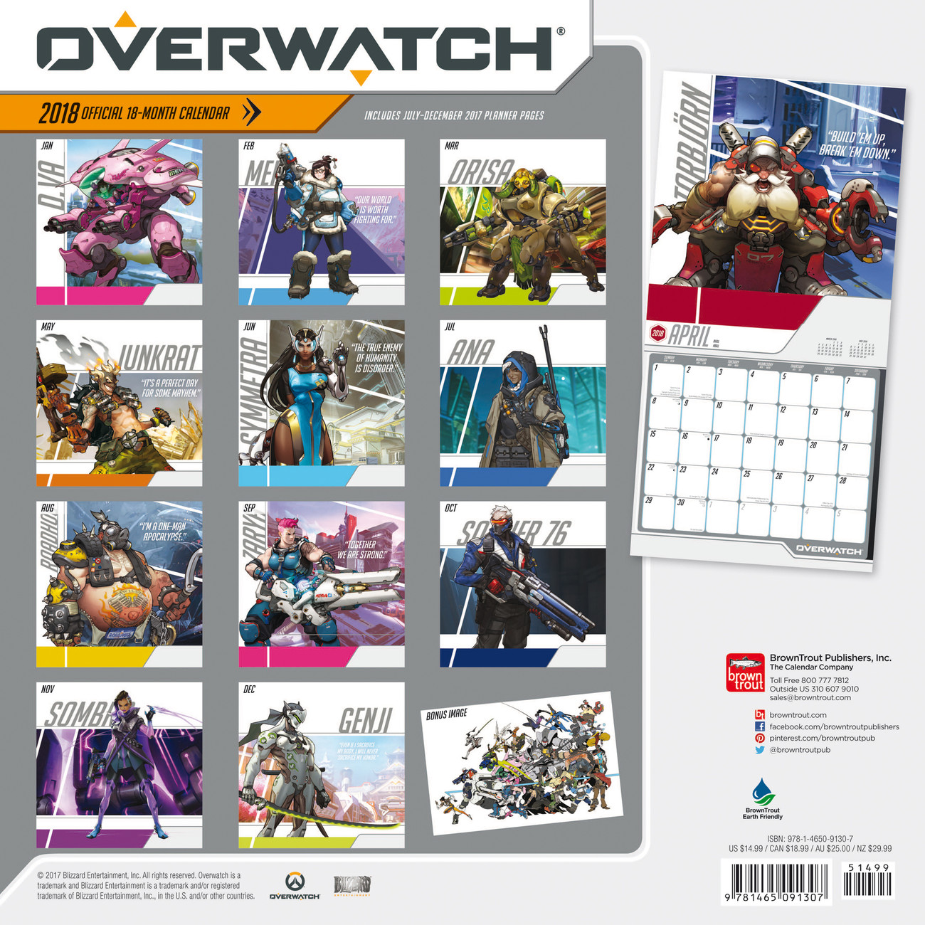 Overwatch 2022 Calendar Overwatch - Wall Calendars 2018 | Large Selection