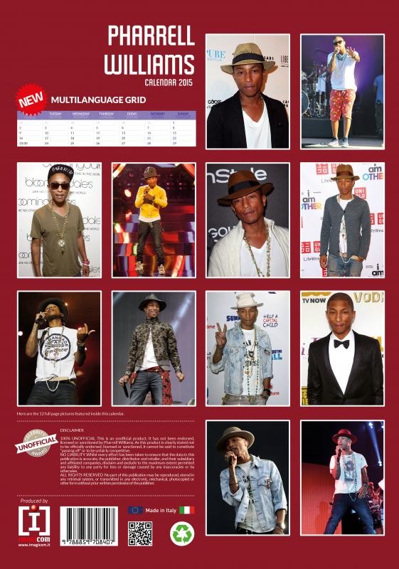 Pharrell Williams Wall Calendars 2015 Buy at Europosters