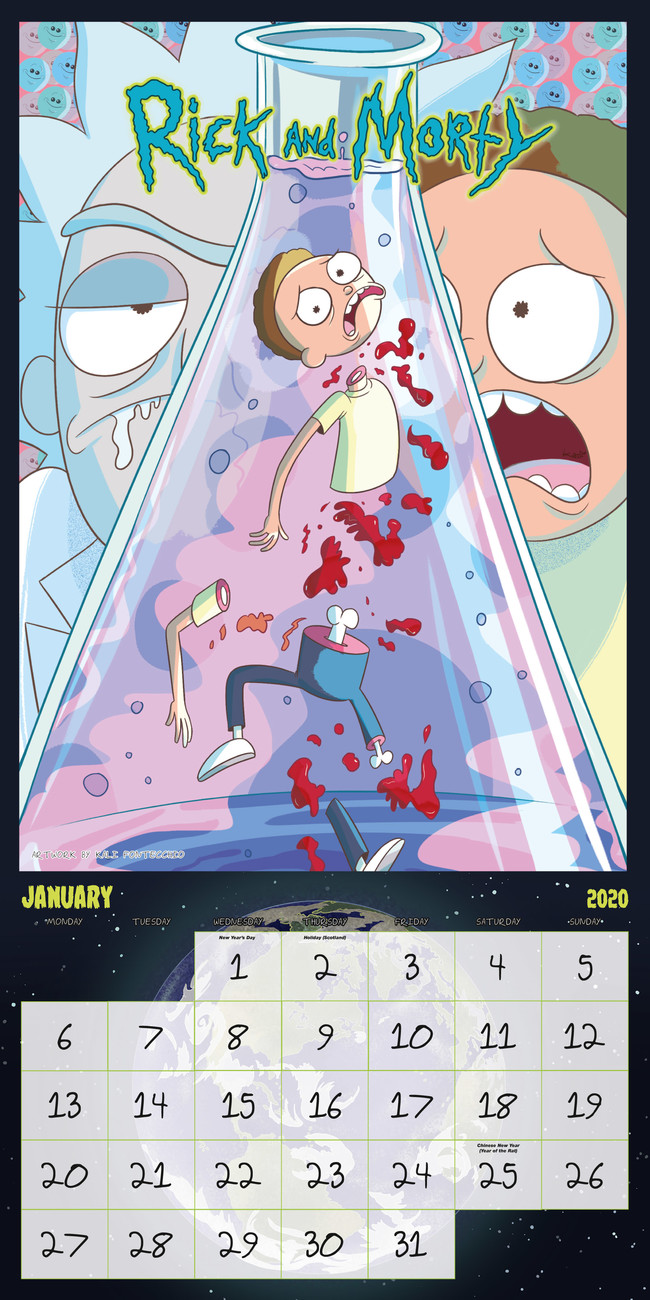 Rick And Morty Calendar 2022 Rick & Morty - Wall Calendars 2020 | Large Selection