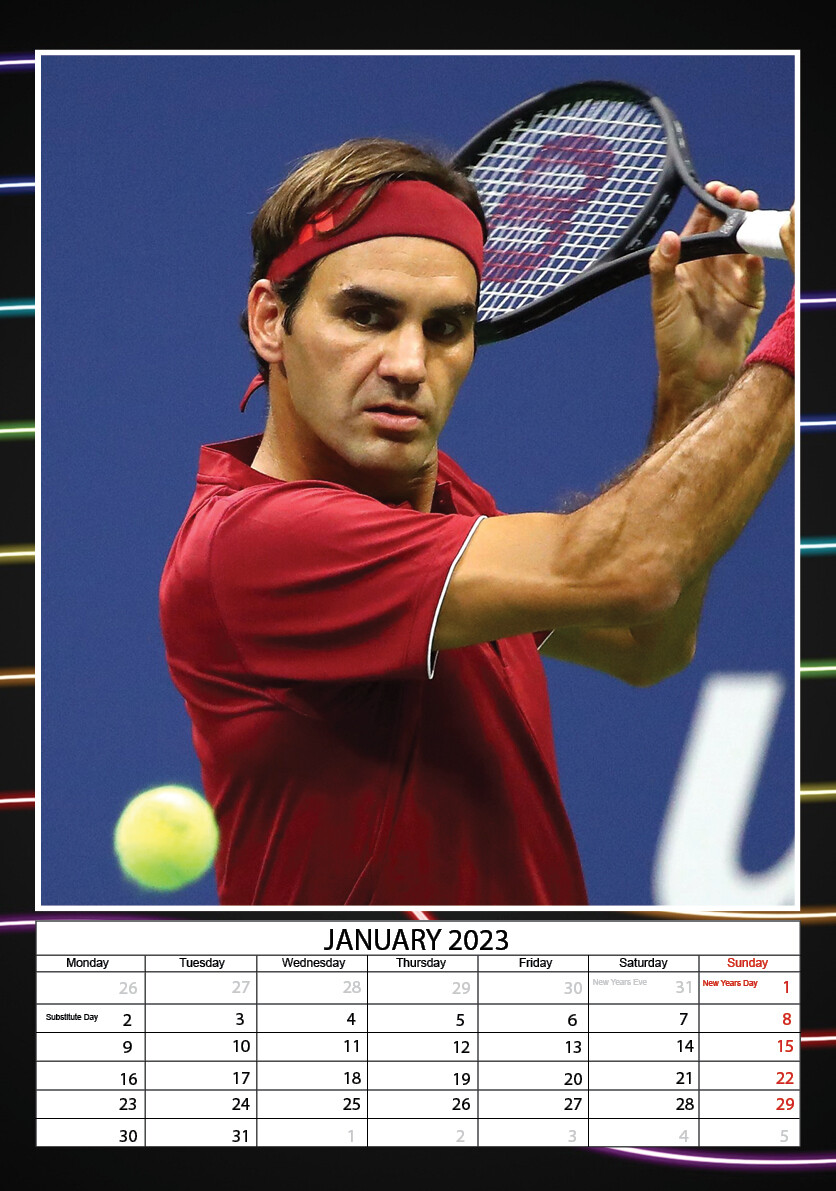 Roger Federer Wall Calendars 2024 Buy at Europosters