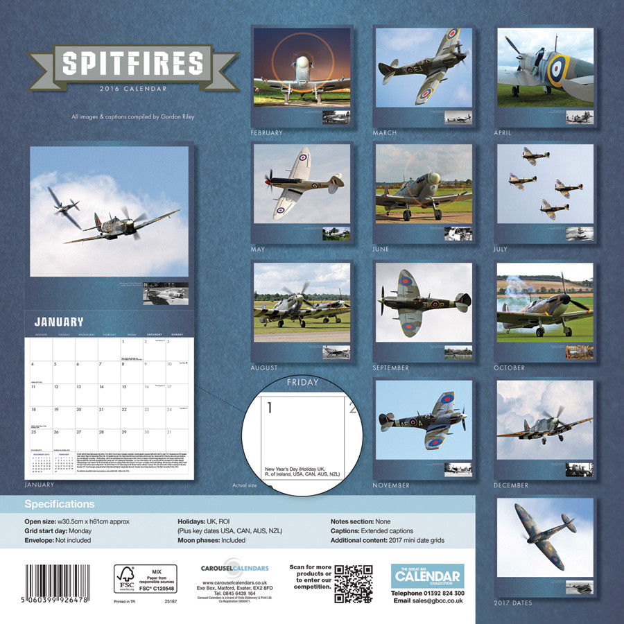 Spitfire Wall Calendars 2024 Buy at Europosters