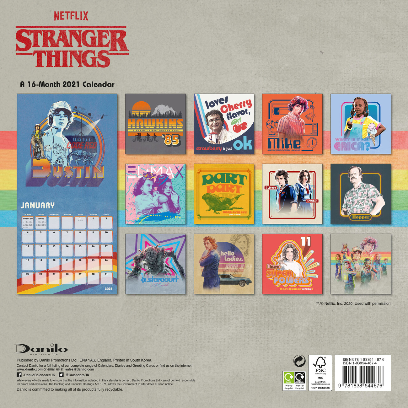 Stranger Things Calendar 2022 Stranger Things - Wall Calendars 2021 | Large Selection
