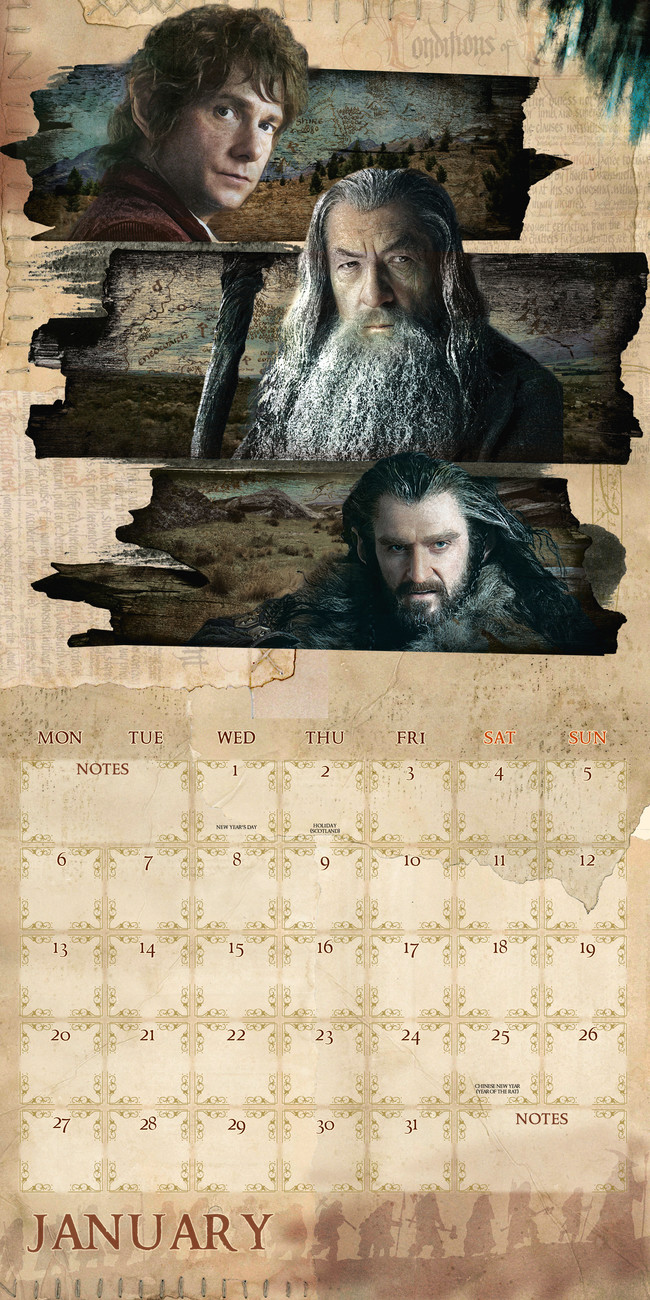 The Hobbit / Lord Of The Rings Wall Calendars 2020 Buy at UKposters