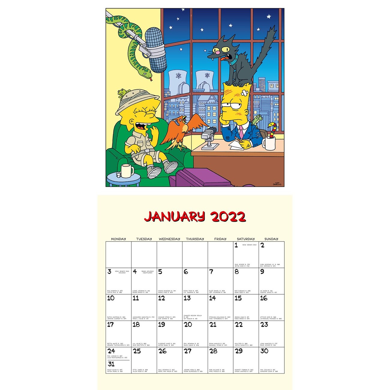 Simpson 2025 Wall Calendar