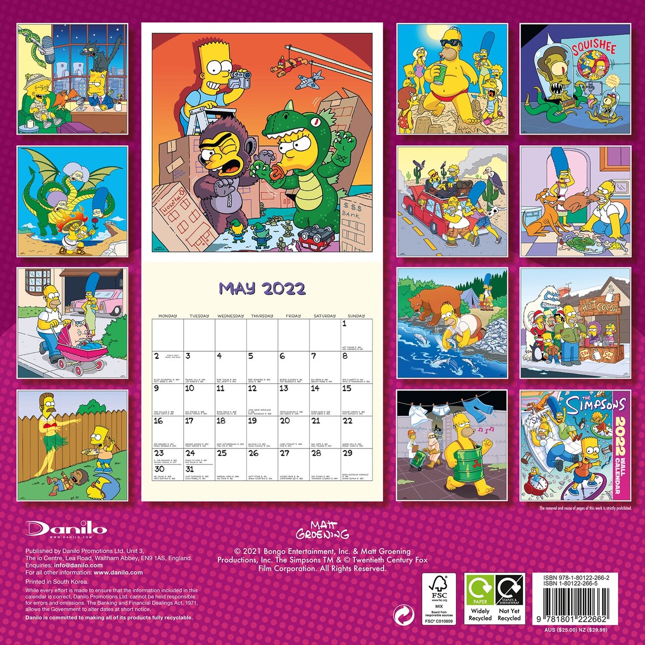 Simpson 2025 Wall Calendar - Ethan James