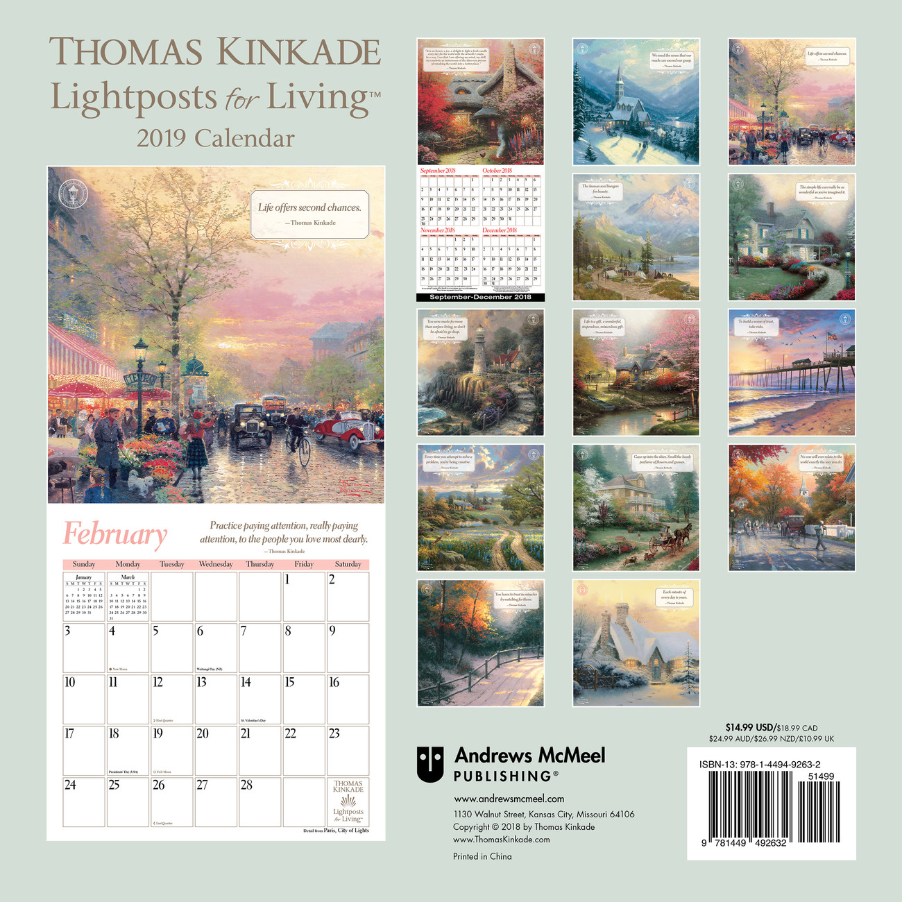 Thomas Kinkade Lightposts For Living Wall Calendars 2023 Buy At 