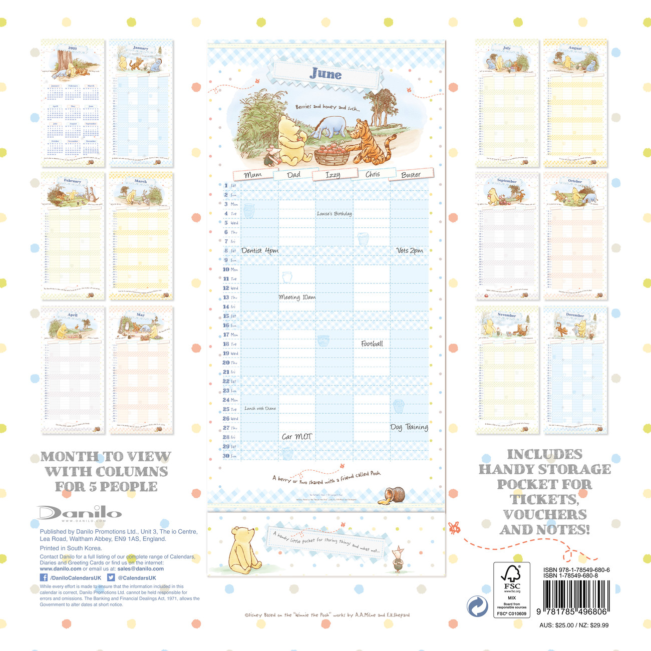 Winnie The Pooh Organiser Wall Calendars 2025 Buy at Europosters