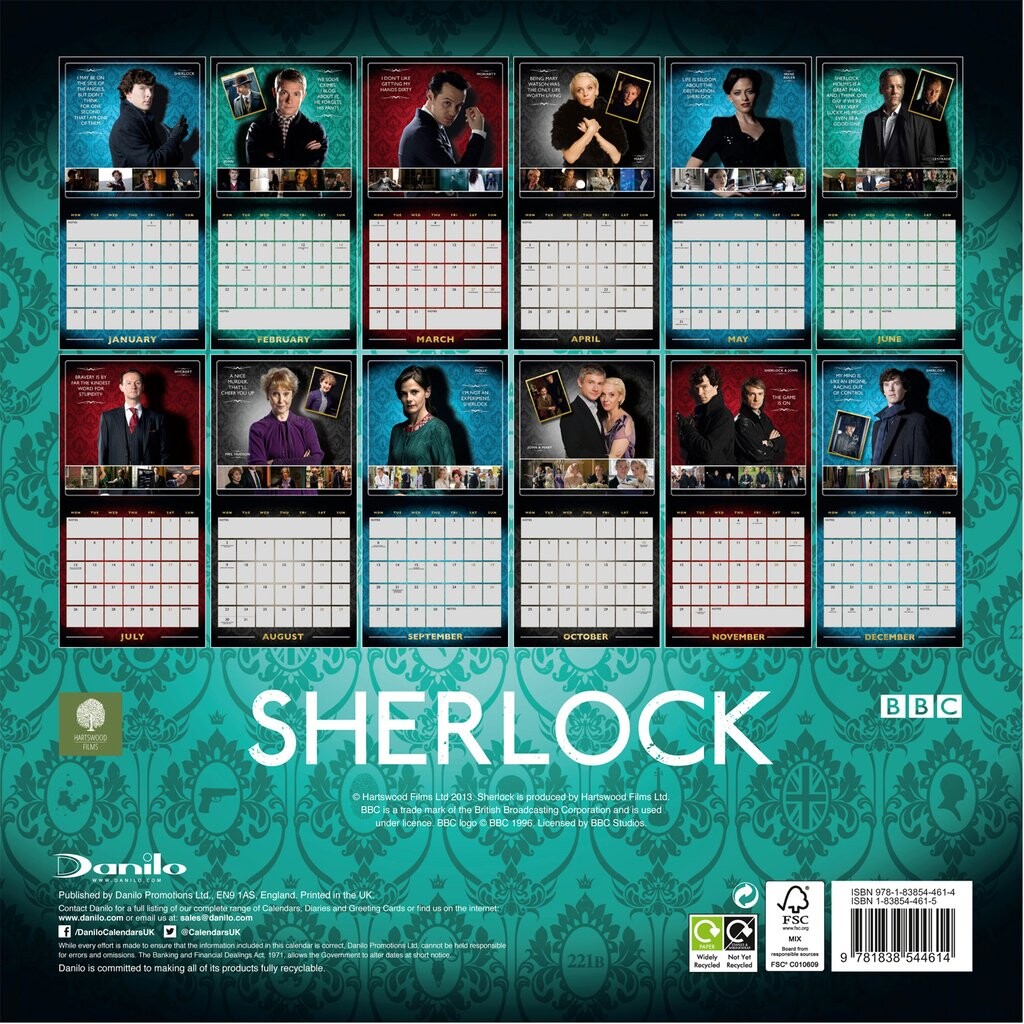 Sherlock Holmes Calendriers Achetez Sur Europosters Fr