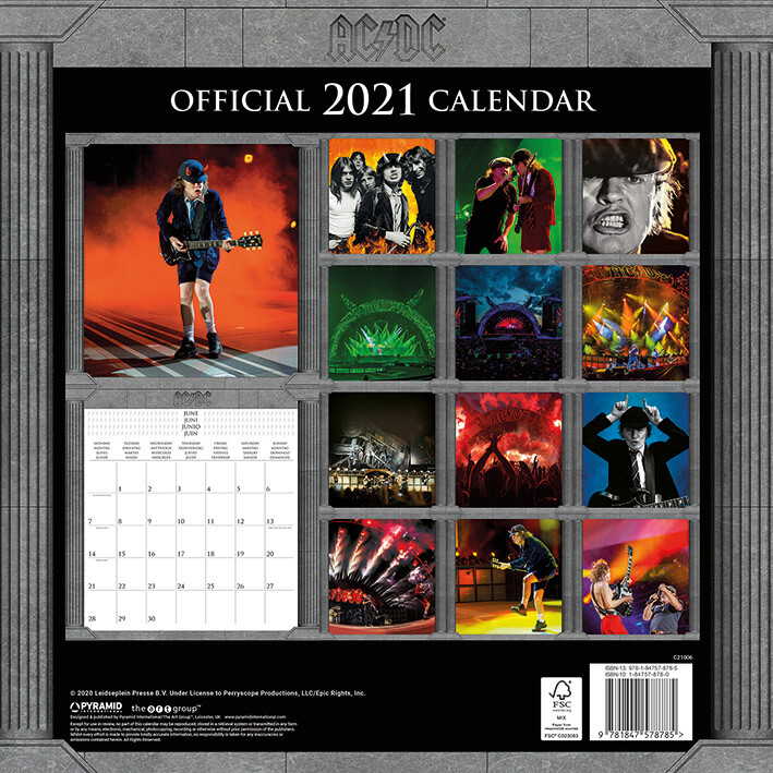 AC/DC - Calendriers 2021 | Achetez sur Europosters