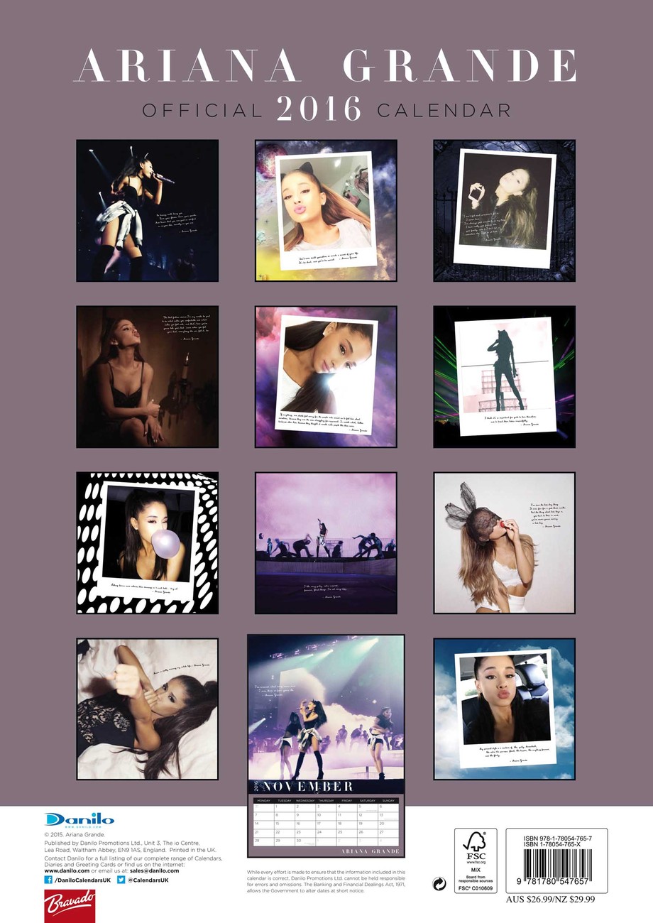 Ariana Grande Calendriers 15 Achetez Sur Europosters Fr