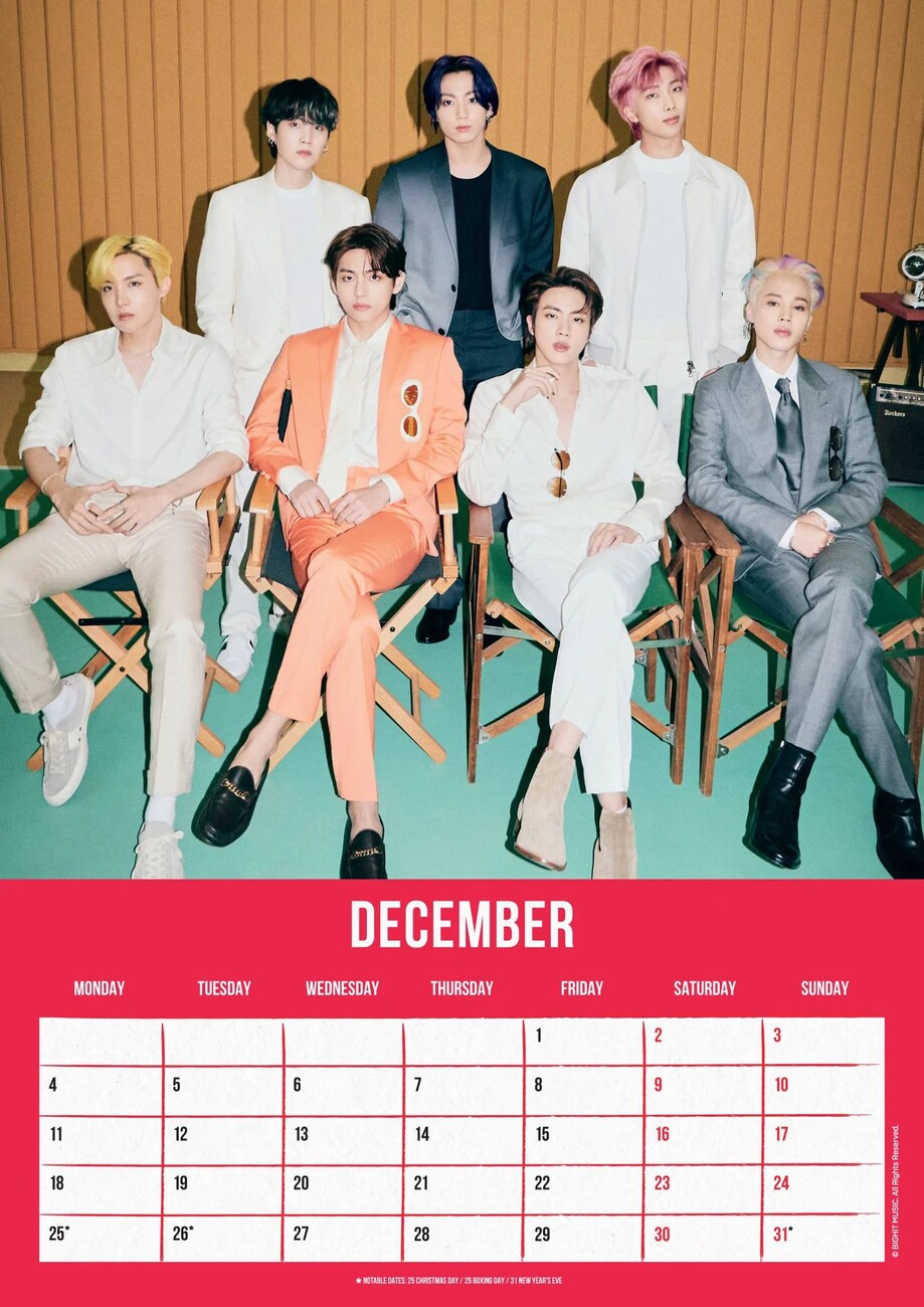 BTS Calendriers 2024 Achetez sur Europosters