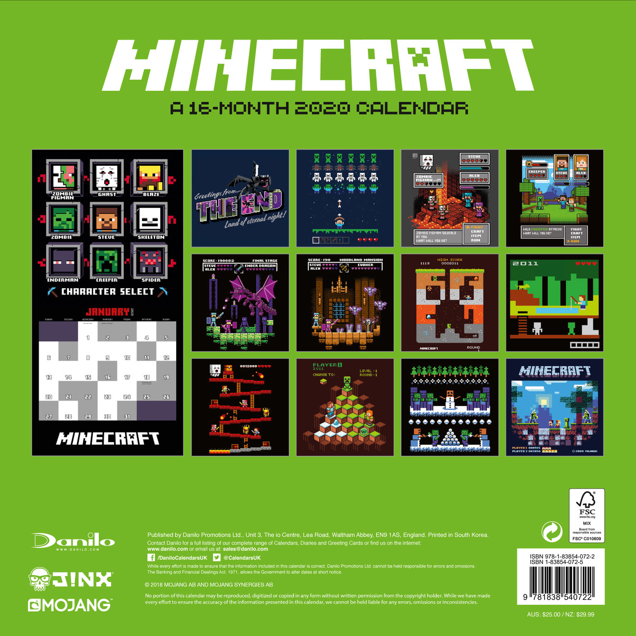 Calendrier Minecraft, tableau de multiplication, Minecraft - AliExpress