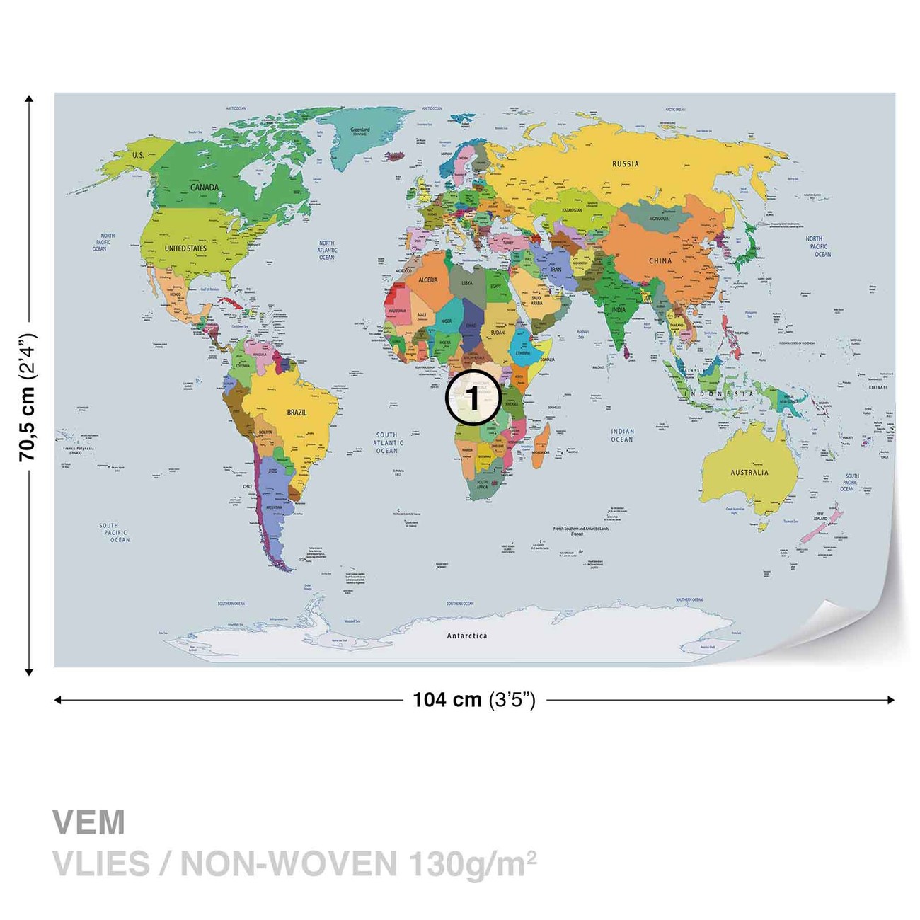 Cartina di Political Map of the World ǀ Cartine di città e mappe del mondo  da appendere