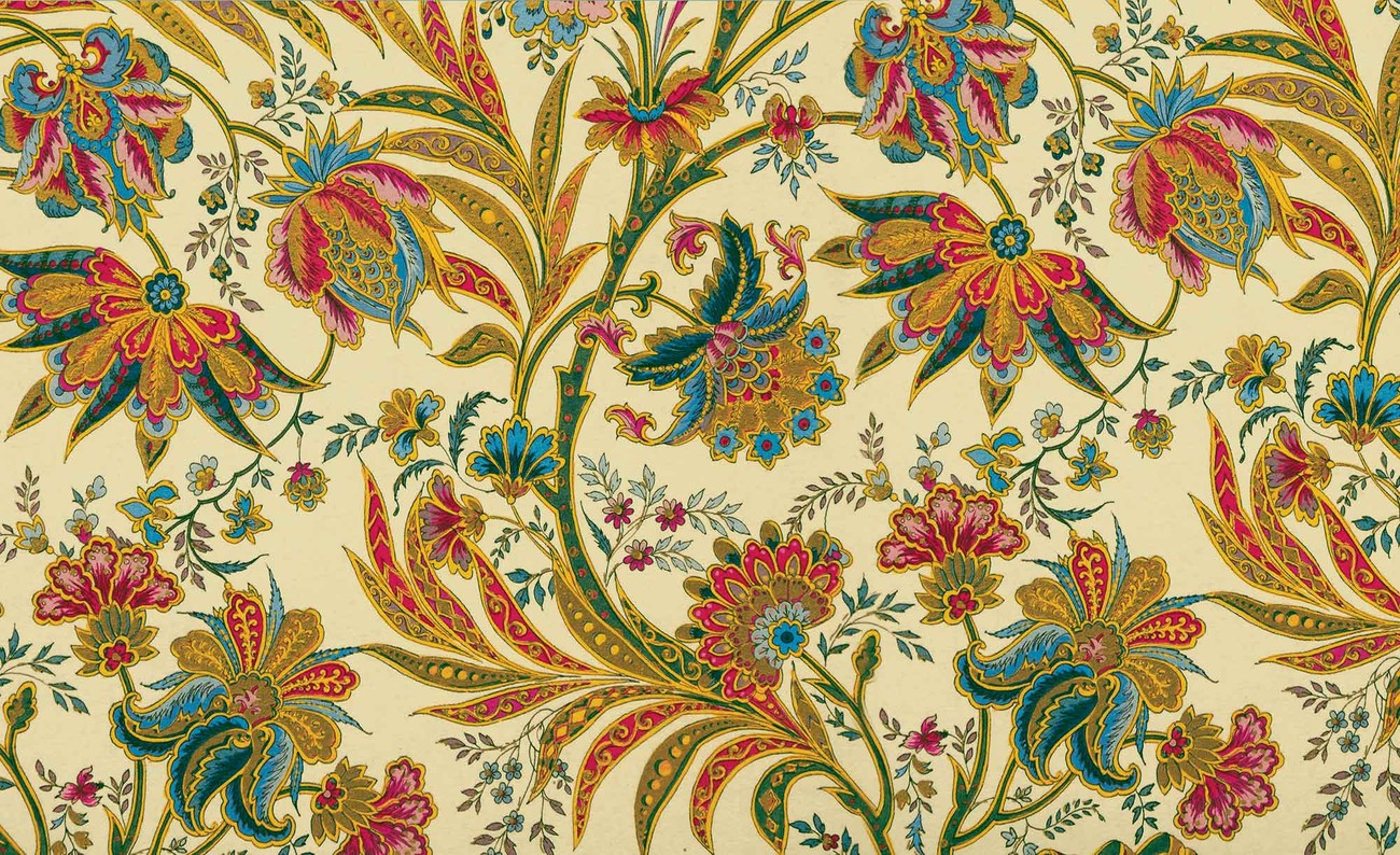 Carta Da Parati Motivo Floreale Piante Vintage Europosters It