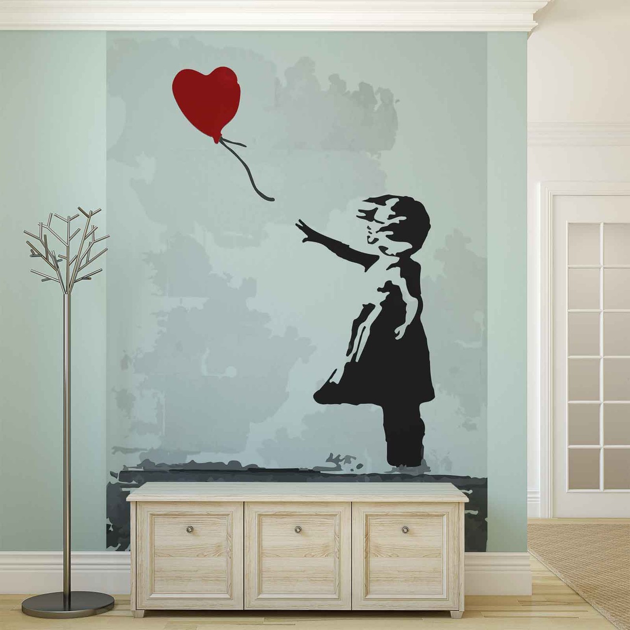 Banksy Street Art Balloon Heart Graffiti Fotobehang ...