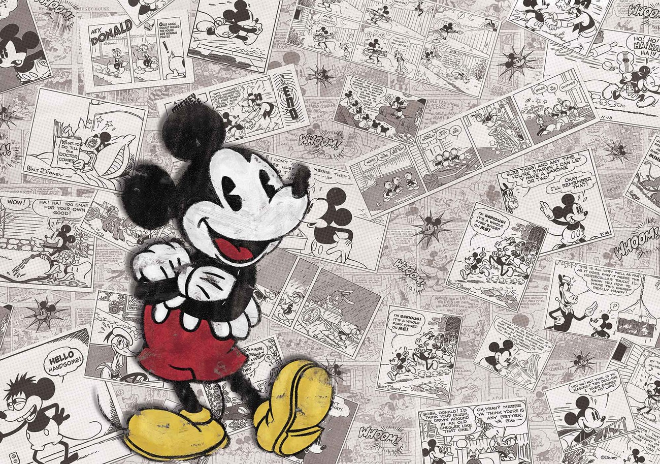 Disney Mickey Mouse Newsprint Vintage Fotobehang Behang Bestel Nu Op Europosters Nl