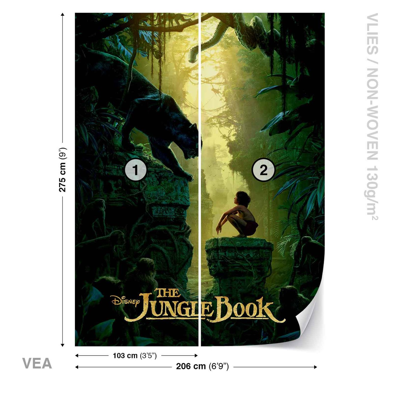 de sneeuw ethiek stormloop Disney The Jungle Book Fotobehang, Behang - Bestel nu op EuroPosters.nl