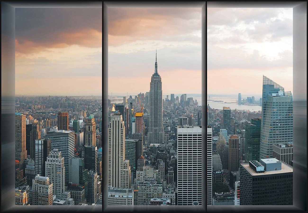 einde whisky accessoires New York Skyline Window View Fotobehang, Behang - Bestel nu op  EuroPosters.nl