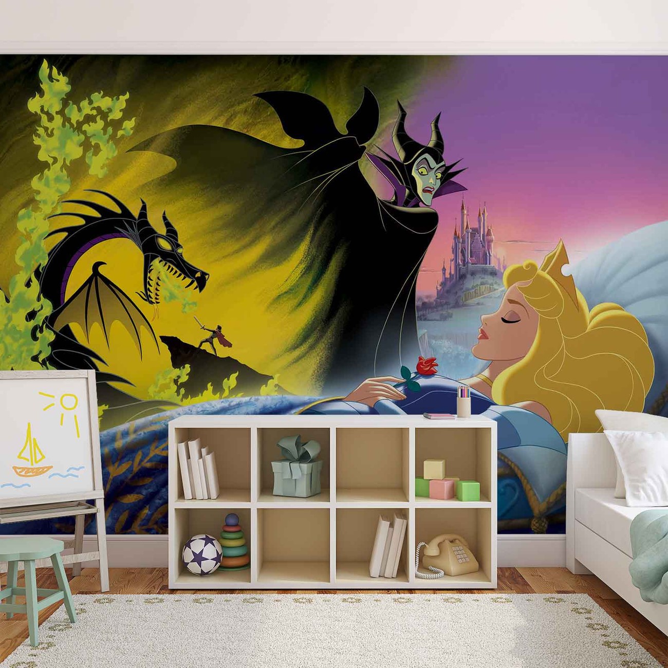 Signo De Puerta De Dormitorio Personalizado De Princesa Disney-La Bella Durmiente Aurora-Amarillo 