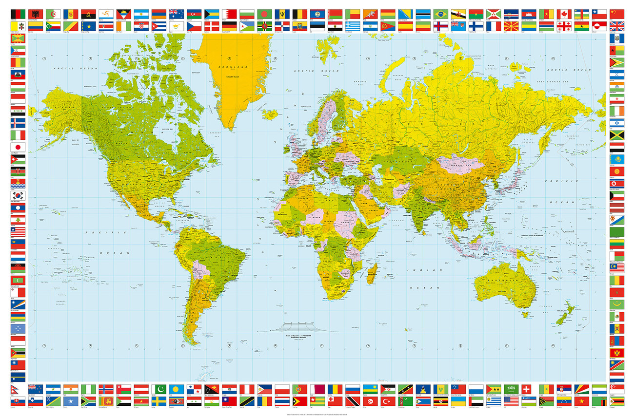 Fotomural Mapa político del Mundo, Papel pintado | Posters.es