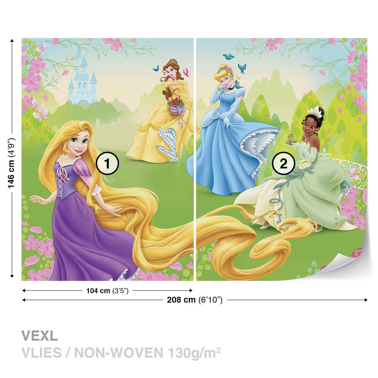 Disney Princesses Rapunzel Tiana Belle Tapeta Zidne Tapete Europosteri Hr