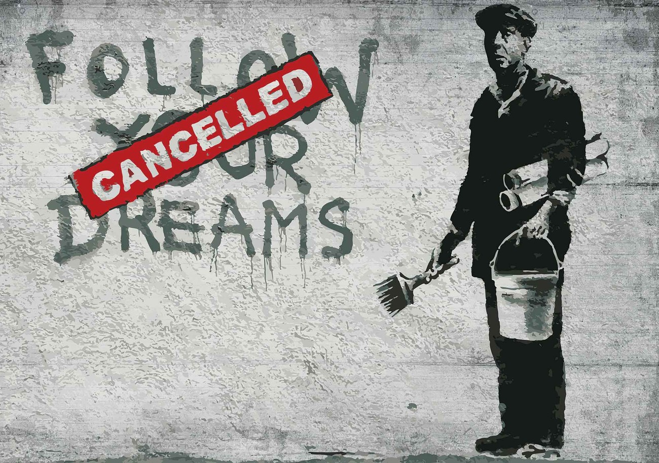 Fototapete Tapete Banksy Graffiti Betonwand Bei Europosters Kostenloser Versand