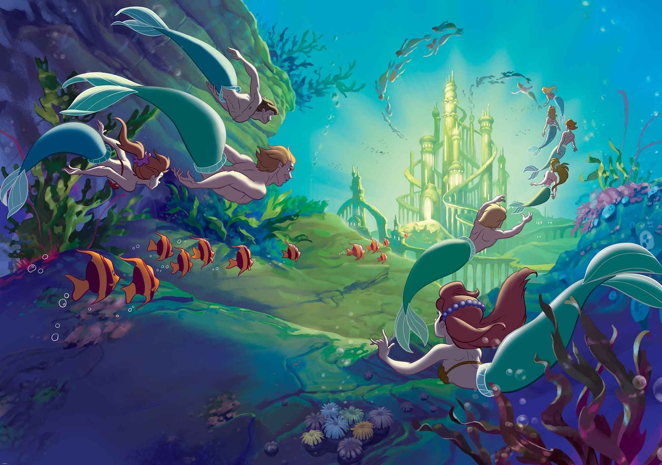 Meerjungfrau - Arielle Tapete Fototapete, Kostenloser Versand EuroPosters Disney bei
