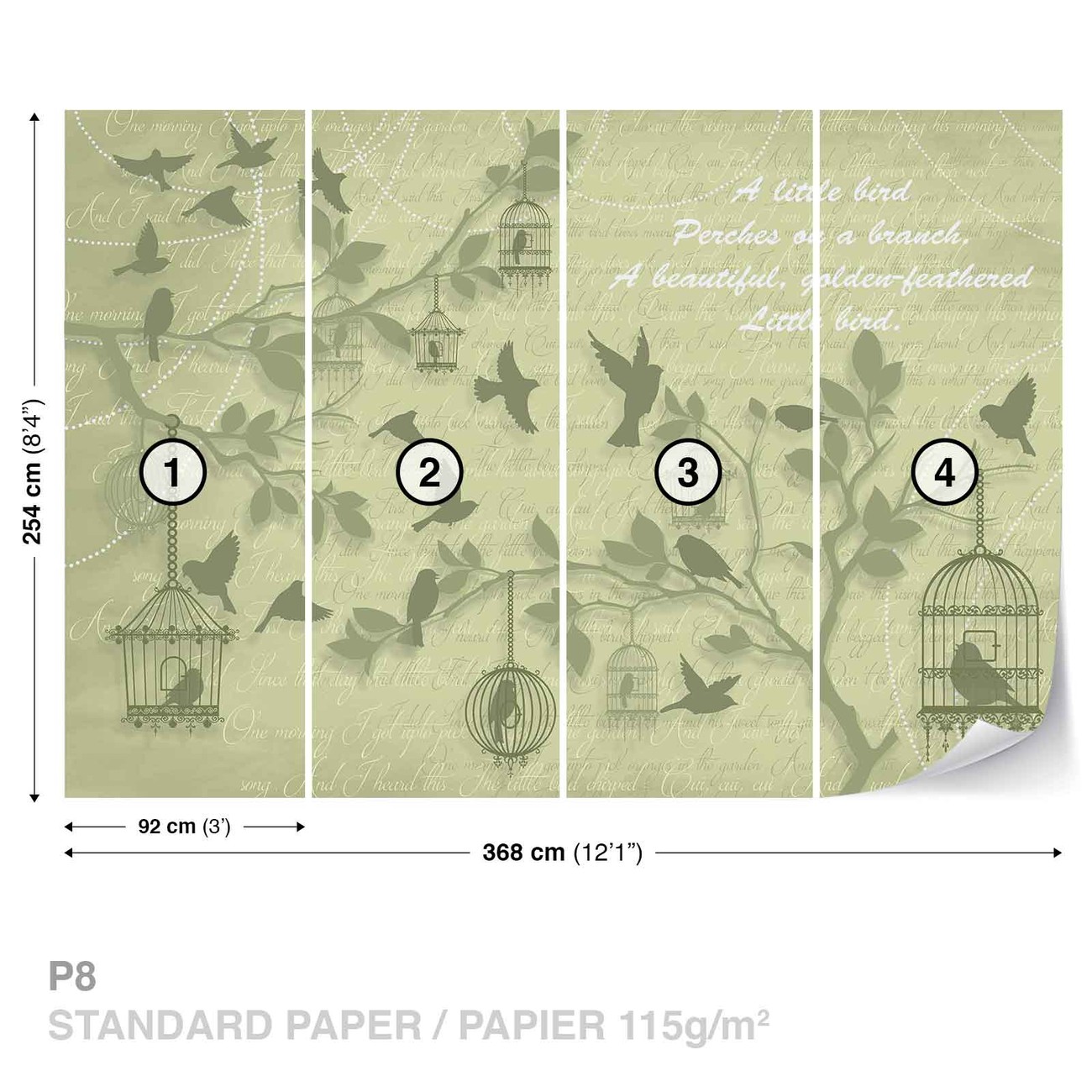 Fototapete, Tapete Vögel Baum-grüne bei EuroPosters - Kostenloser Versand