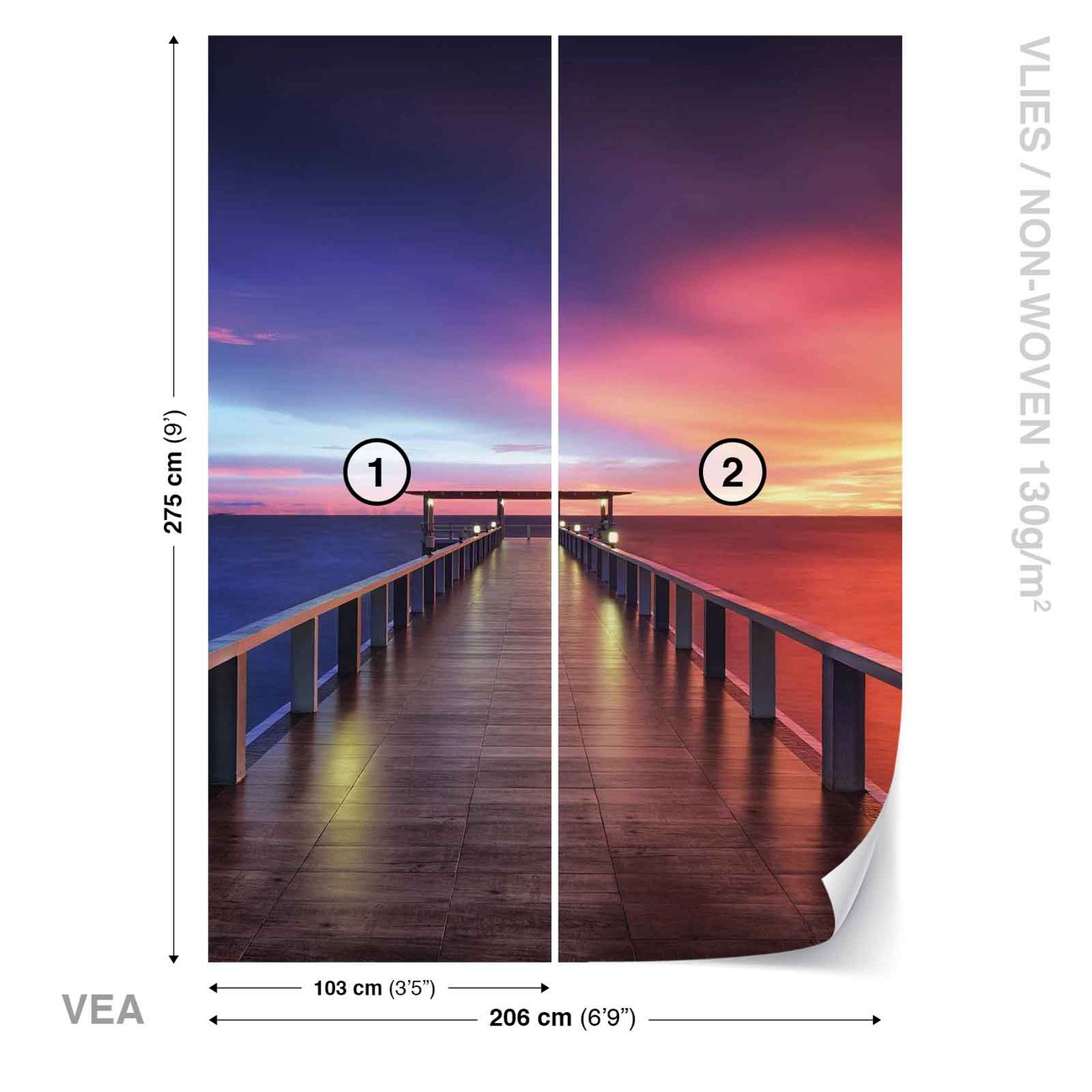 Fototapete Tapete Weg Brucke Sonne Sonnenuntergang Bei Europosters Kostenloser Versand