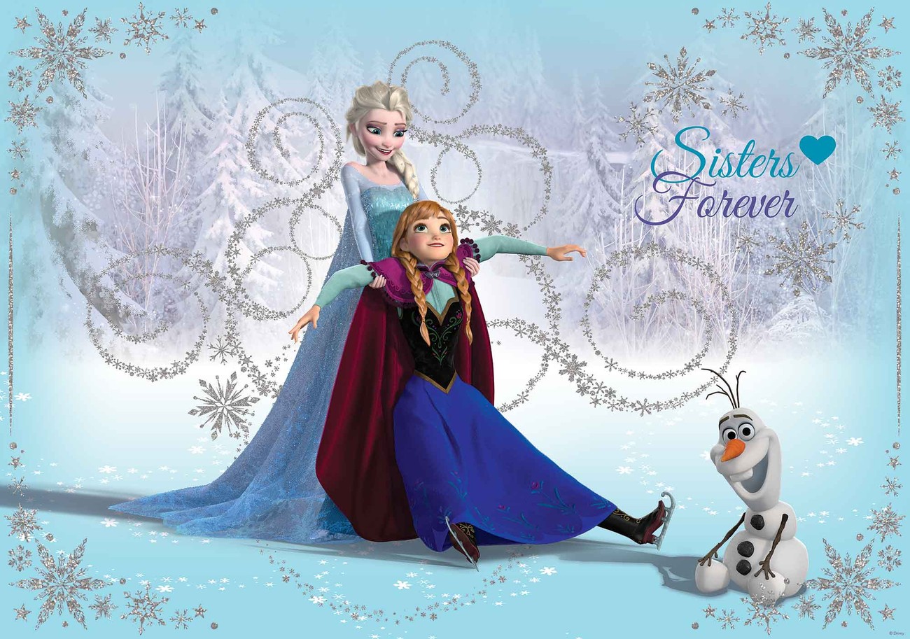 andrageren elite Udgående Disney Frozen Elsa Anna Olaf Fototapet, Tapet på Europosters.dk