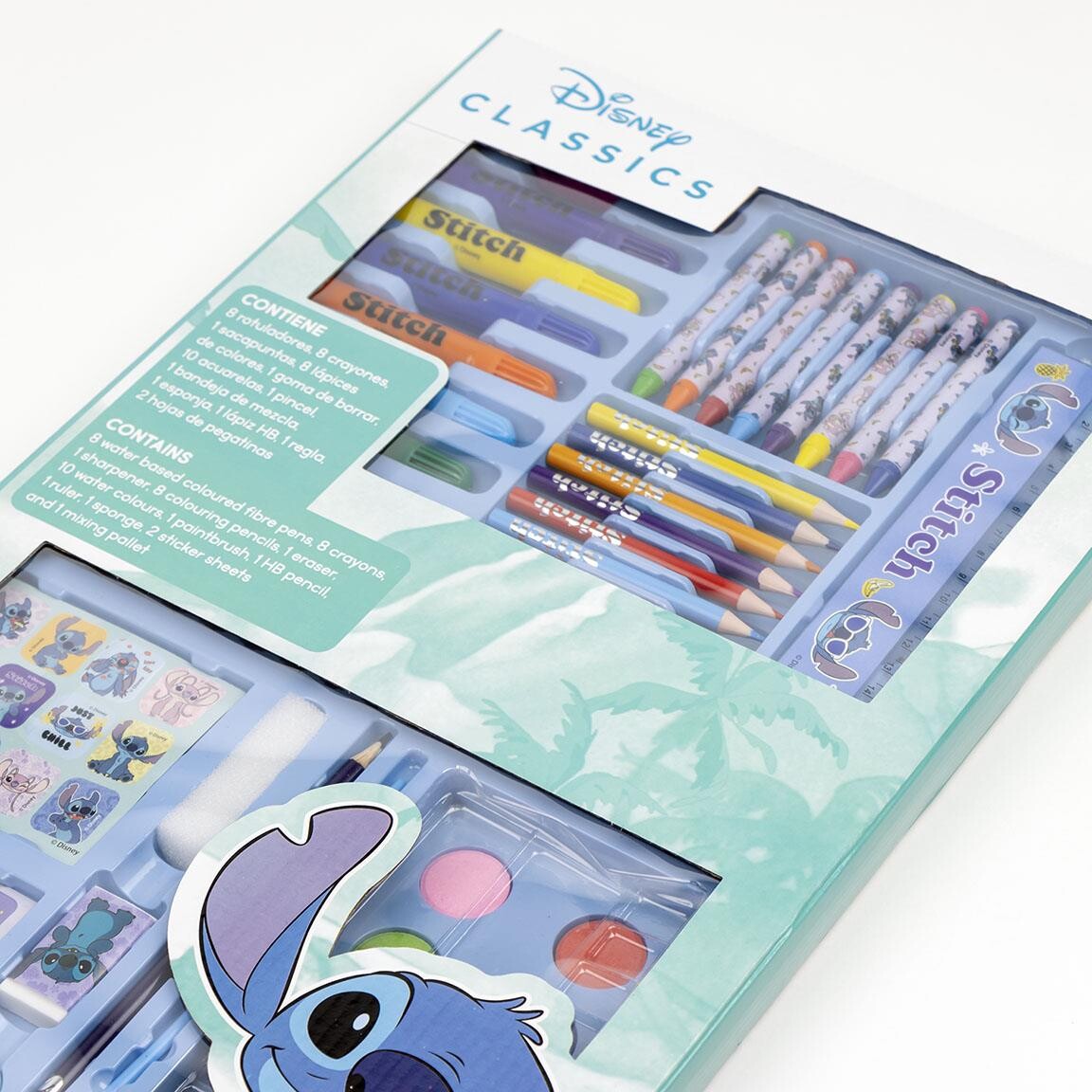 Kit de fournitures de bureau et d'autocollants Disney Munchlings Stitch