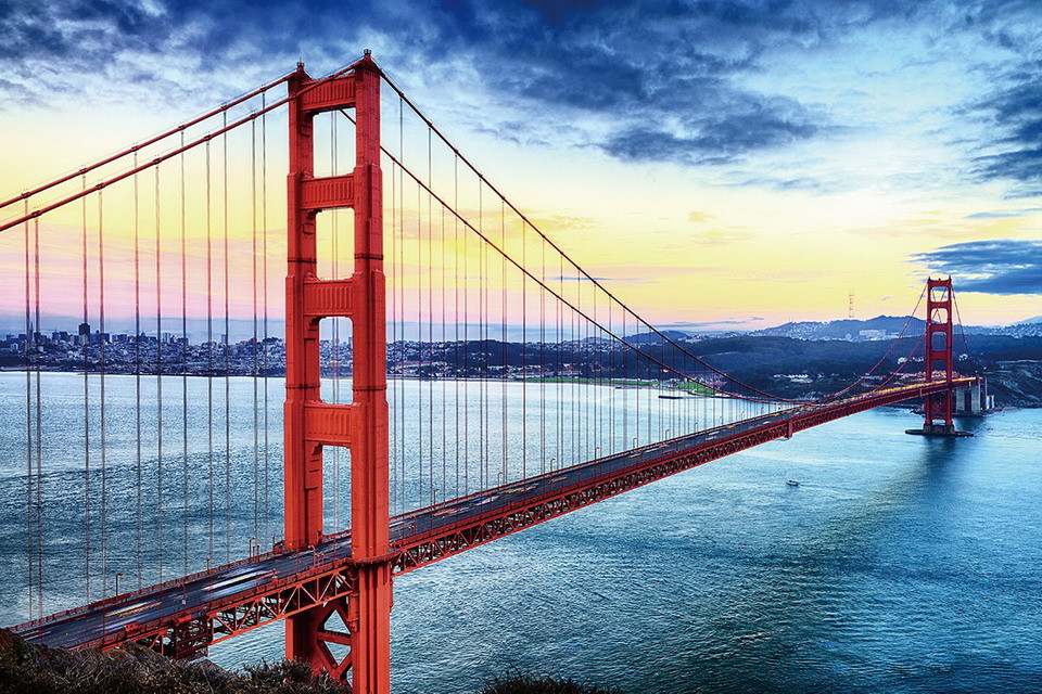 San Francisco Sunny Golden Gate Glasschilderij Op Europosters Nl