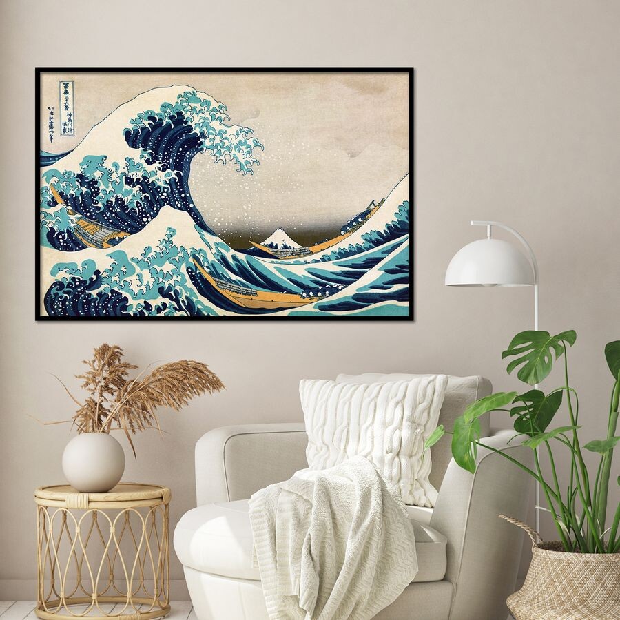 Kacušika Hokusai - The Great Wave Off Kanagawa Plakát, Obraz S Rámem 