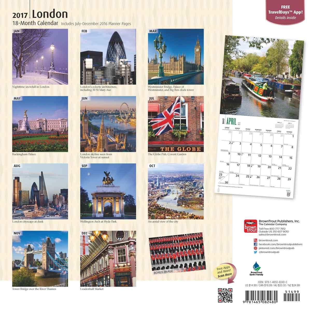 London Wandkalender bei Europosters