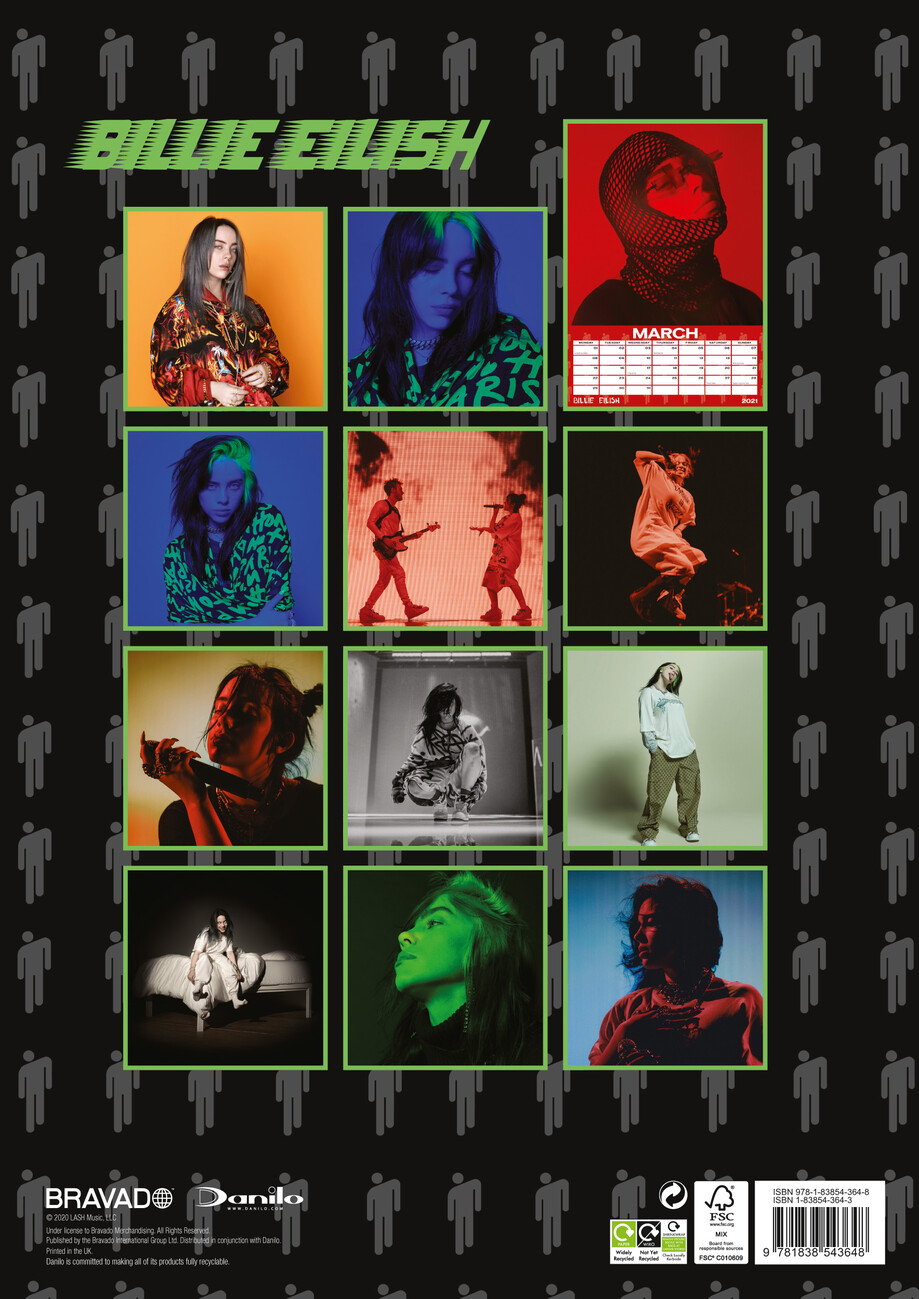 Kalender 2021 Billie Eilish bei EuroPosters