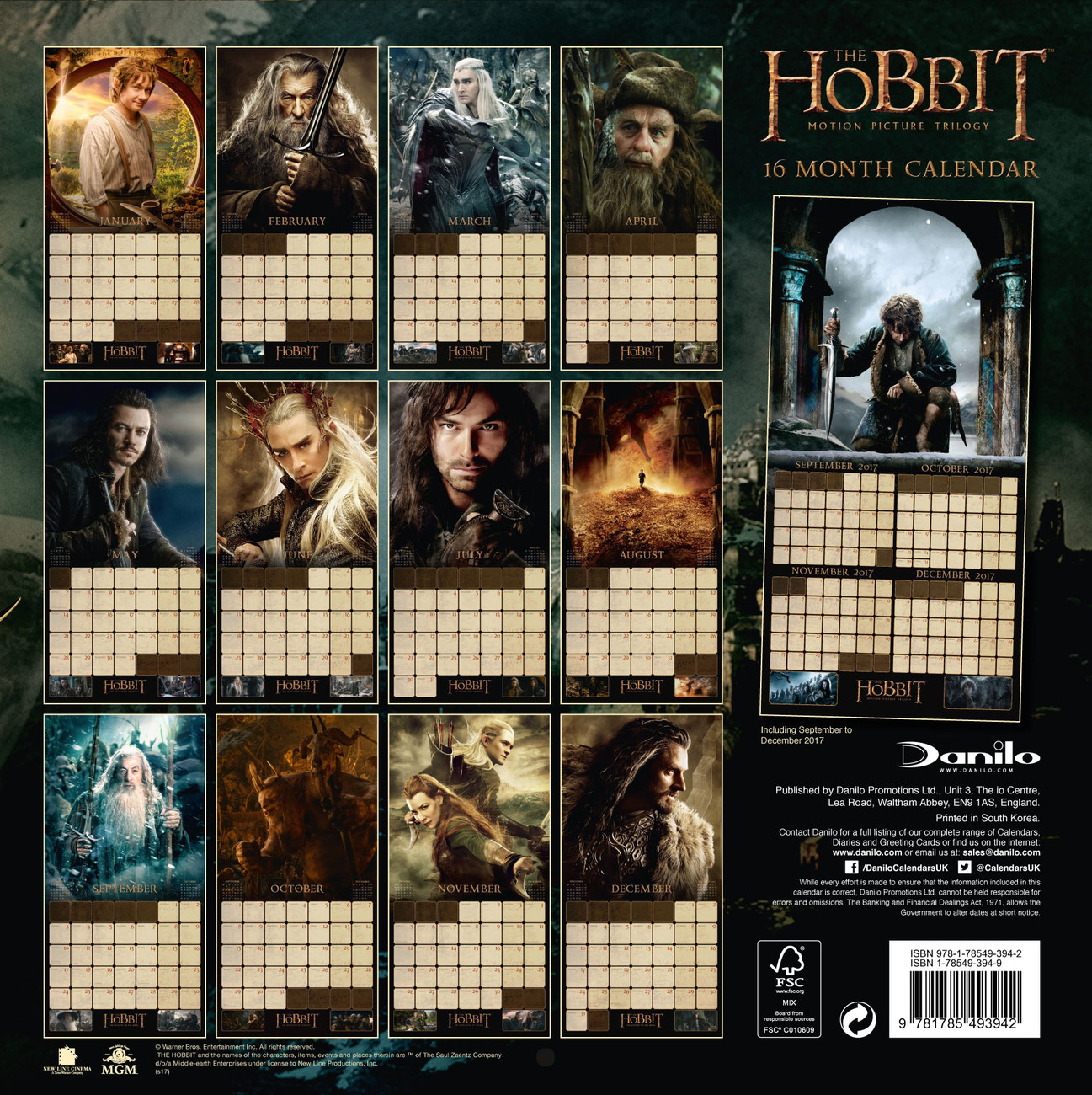 Der Hobbit Wandkalender 2018 Kaufen bei Europosters