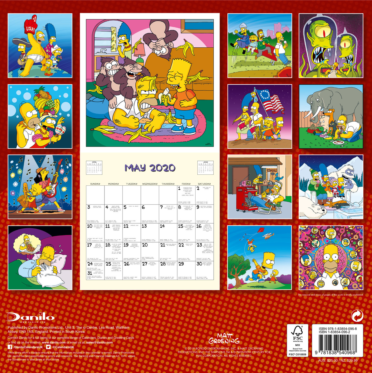 Die Simpsons - Wandkalender 2024  Kaufen bei Europosters