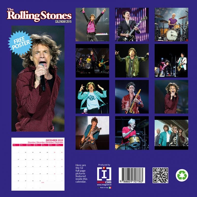 2026 CALENDAR THE ROLLING STONES MONTH TO VIEW