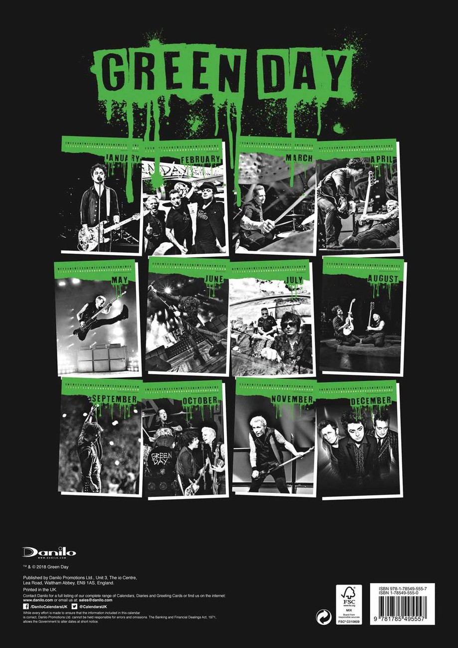 Green Day Vægkalendere Køb på Europosters.dk