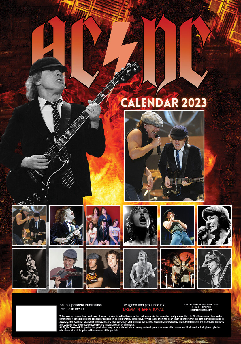 AC/DC Vægkalendere 2023 Køb på Europosters