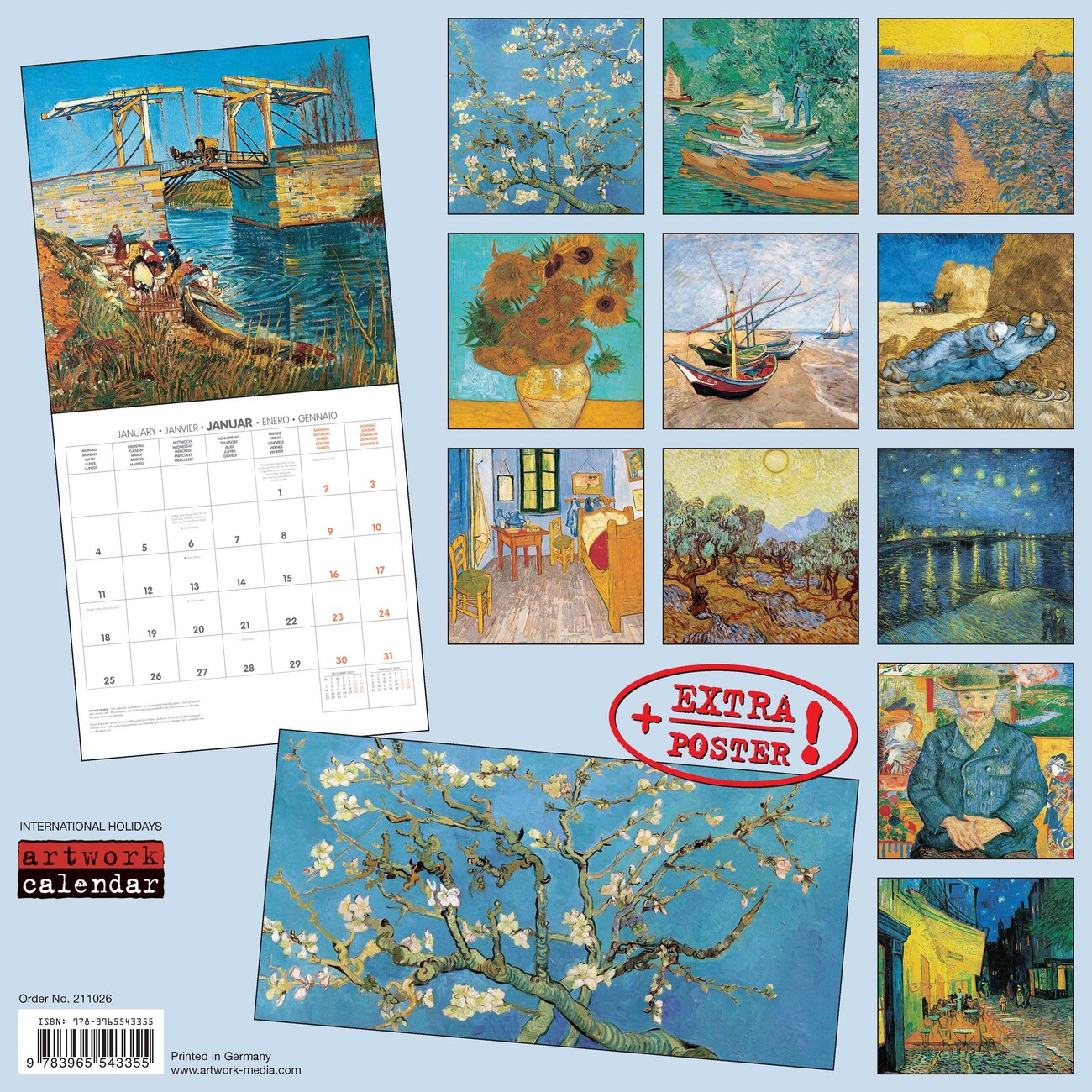 Vincent van Gogh - Wandkalenders voor 2021 | Koop bij Europosters
