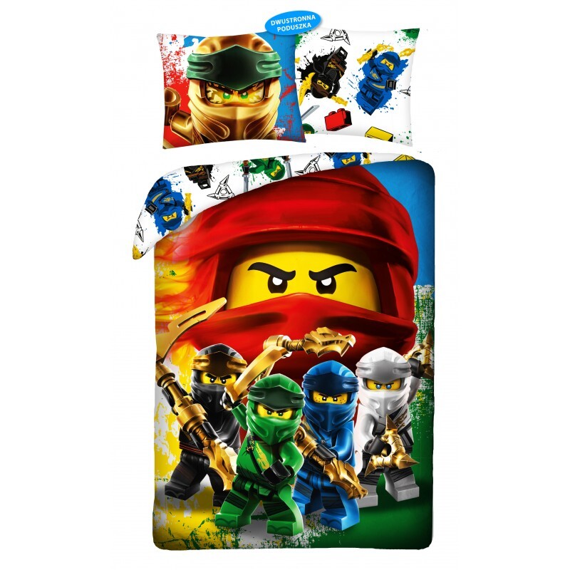 135 x 200 cm 80 x 80 cm 100% linone Character World Lego Ninjago LEG781 Biancheria da Letto per Bambini 