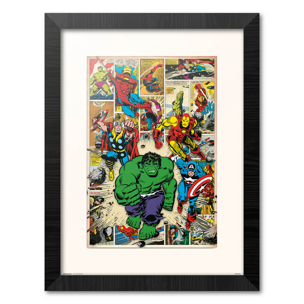 Marvel Come Here Come The Heroes Poster Incorniciato Quadro Su Europosters It